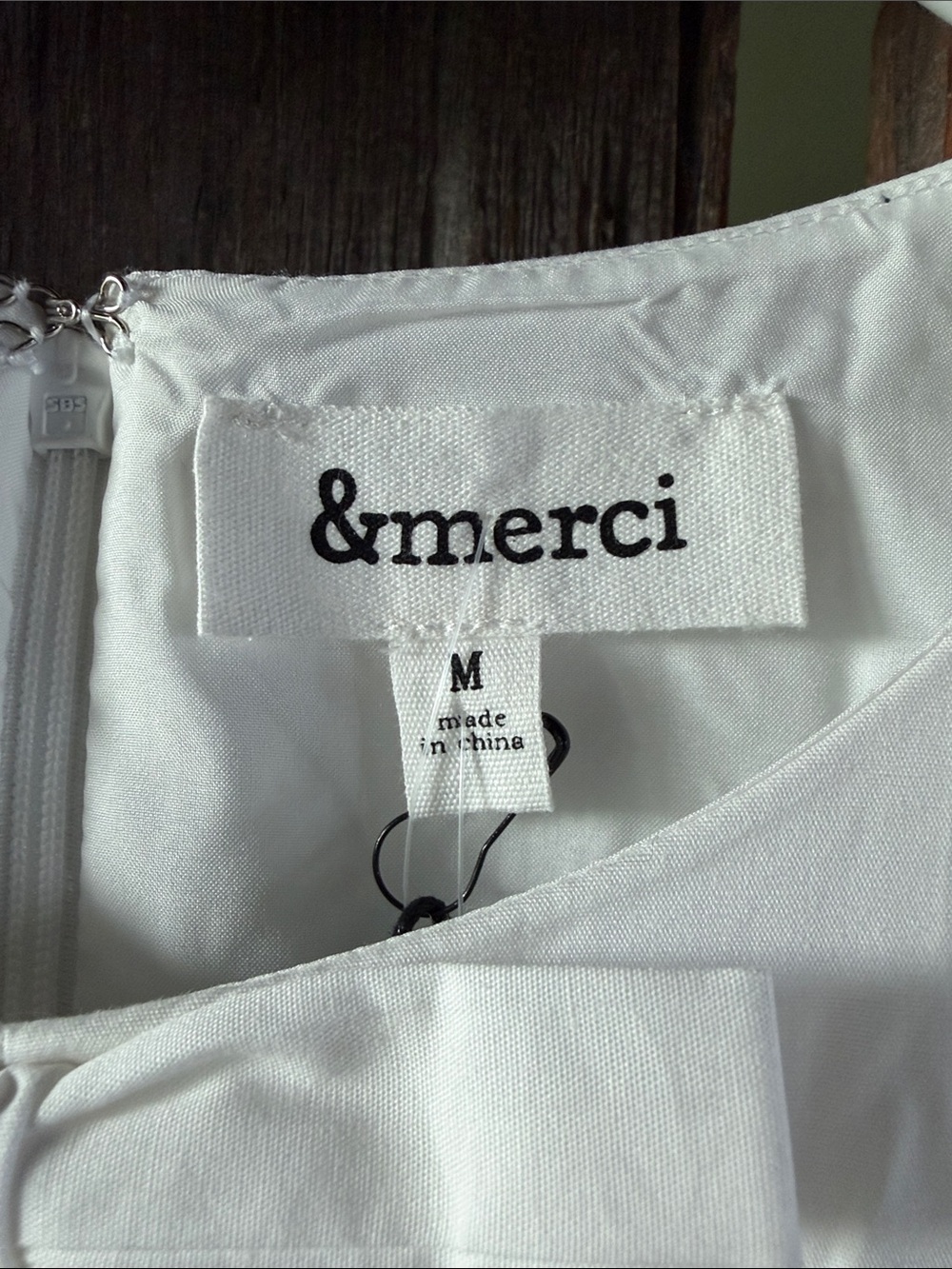 White Cotton Dress with Blue Embroidery - Picture 2 of 3